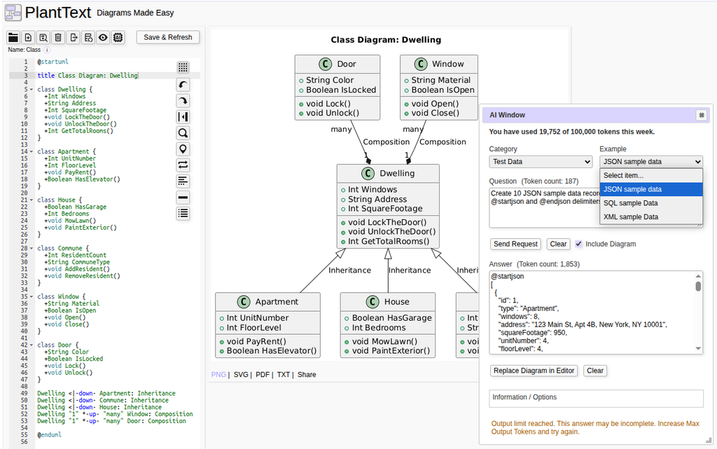 PlantText AI Window: Test Data